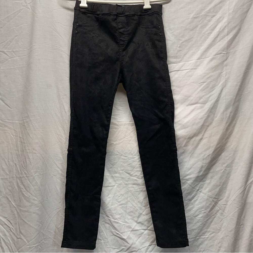 Anthropologie sanctuary black camo pants size small stretchy dress pants
